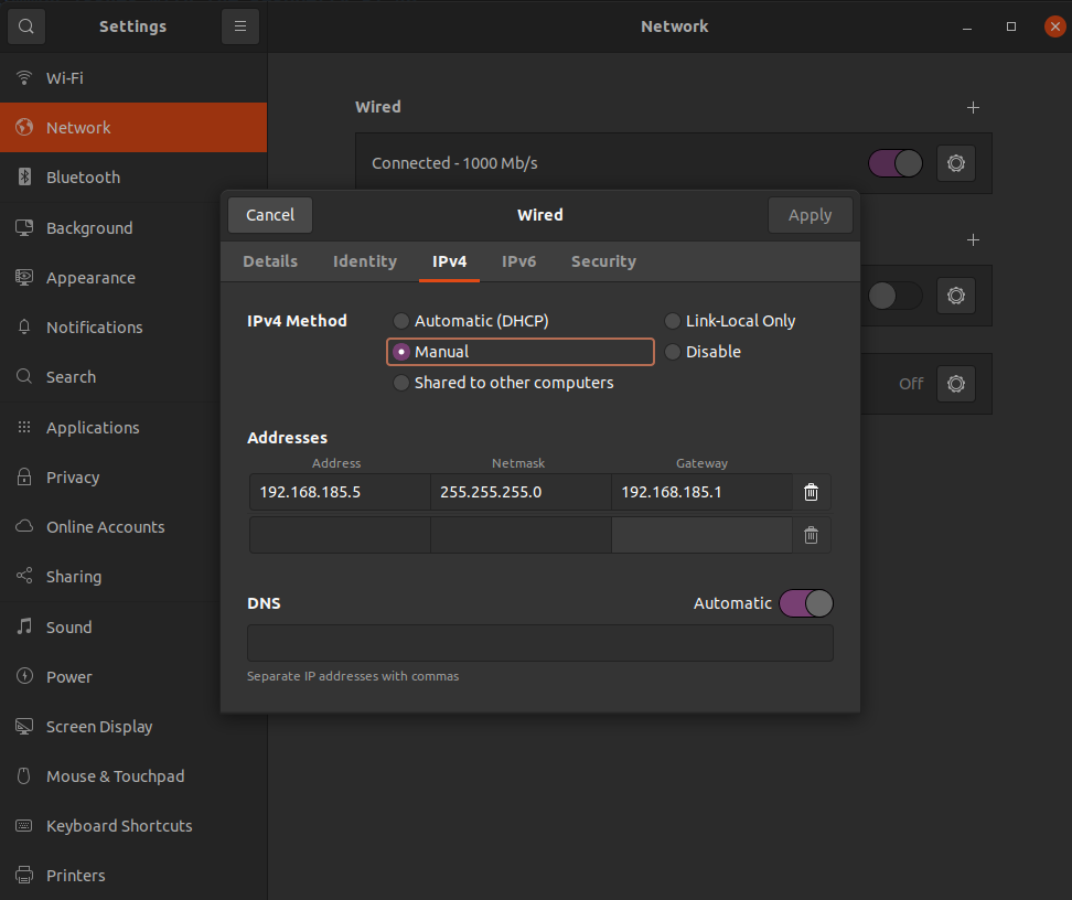 Setting IP